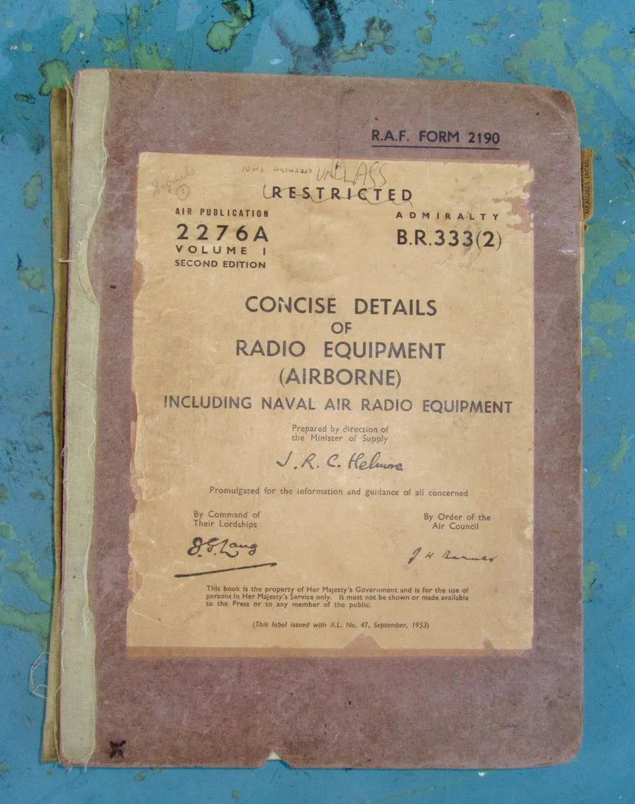 1950s Concise Details of Radio Equipment Air Publication AP2276A Volume 1 Second Edition Admiralty BR 333(2)