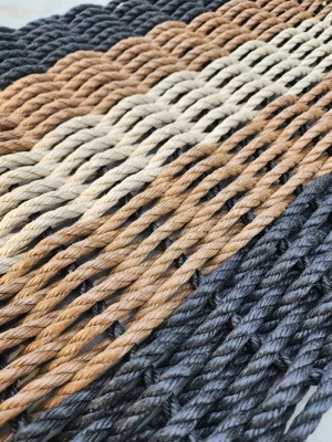 5 Stripe Lobster Rope Mat Black Brown Tan