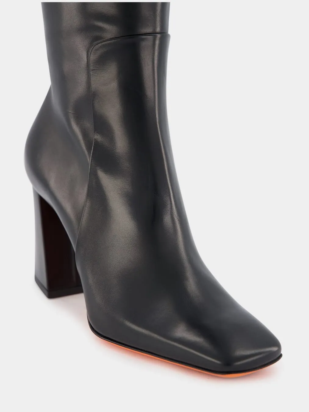 85mm Square-Toe Leather Boots