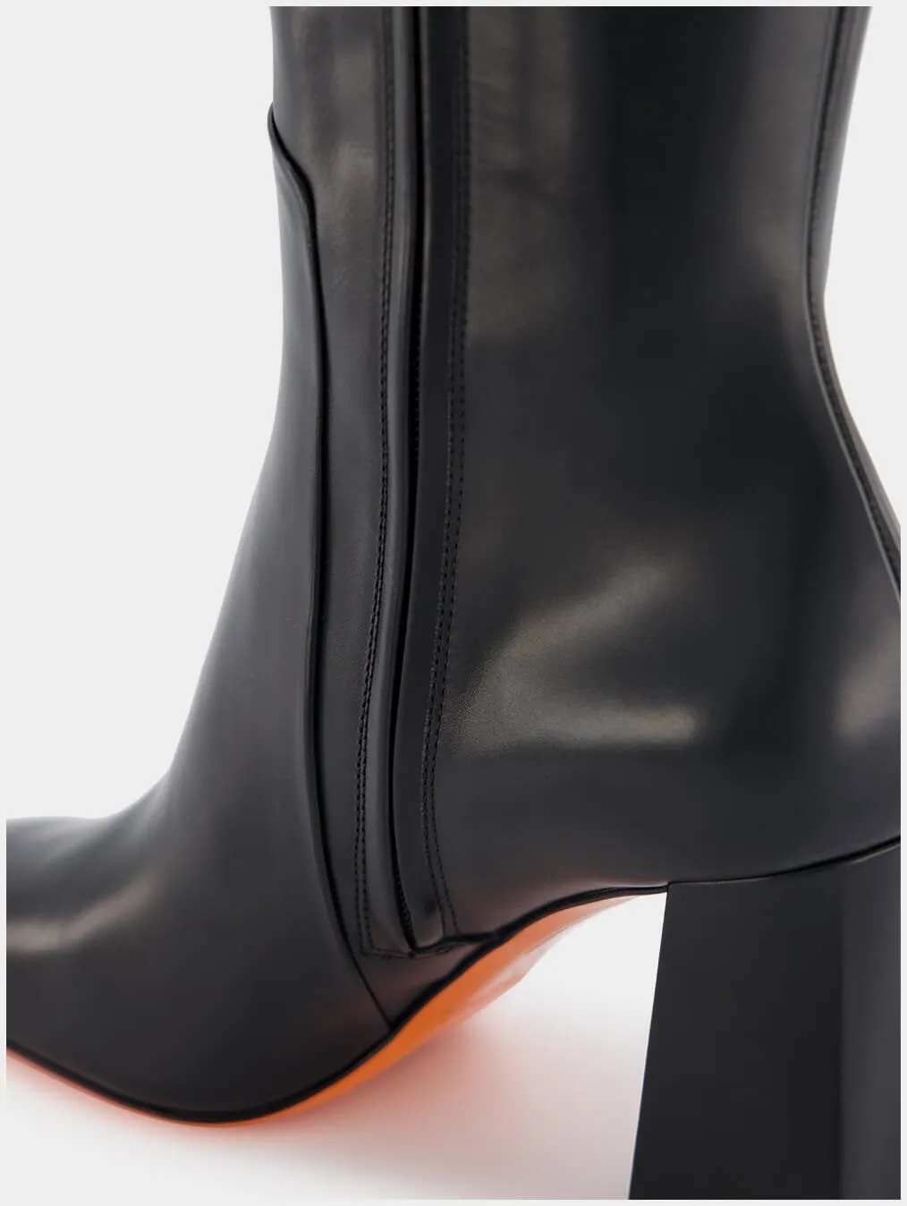 85mm Square-Toe Leather Boots