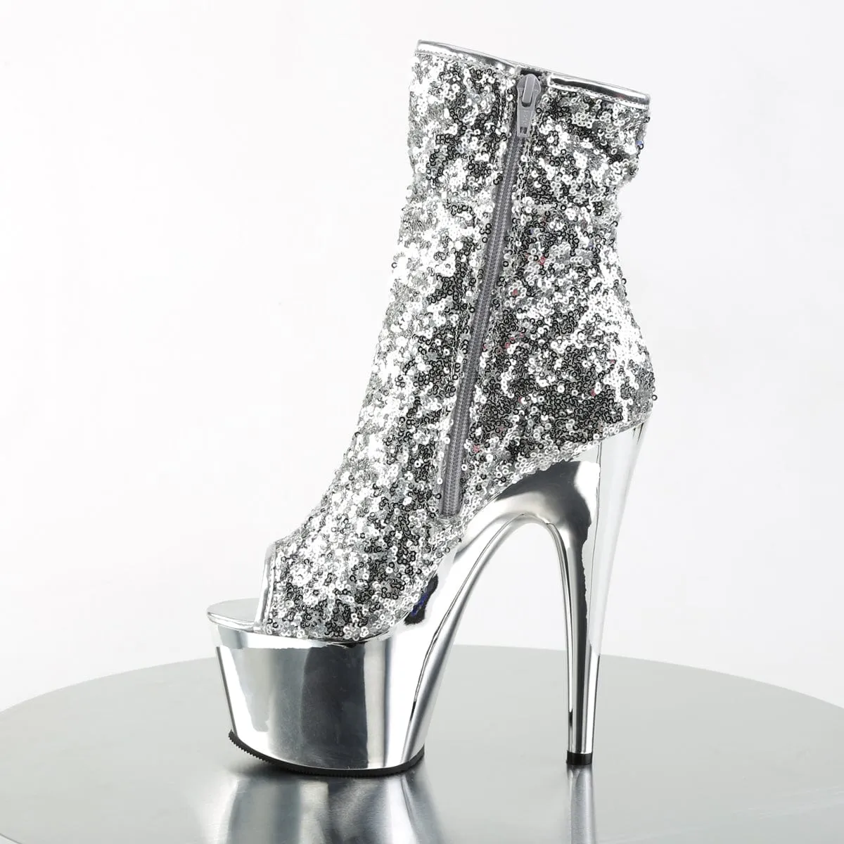 ADORE-1008SQ Silver Sequins/Silver Chrome