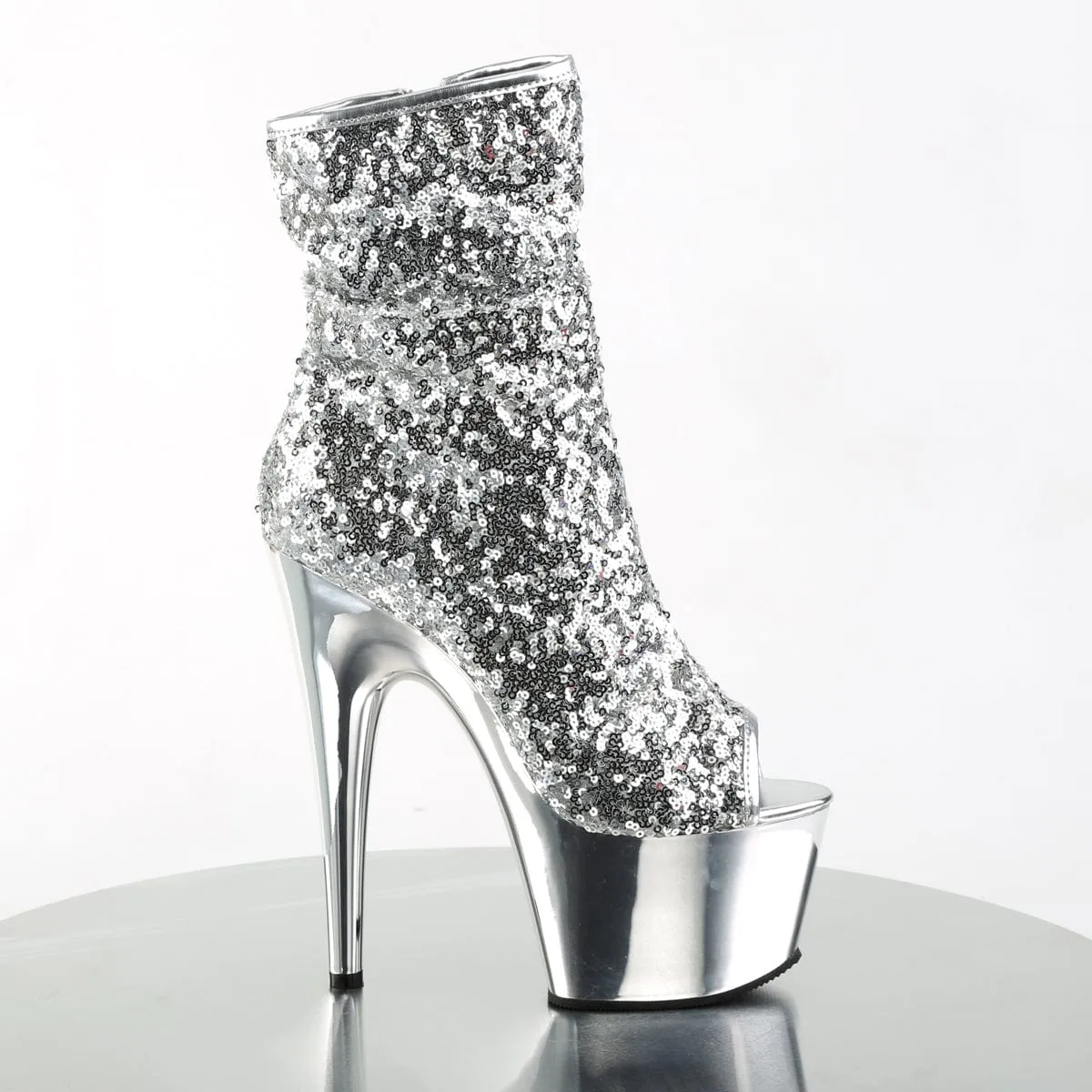 ADORE-1008SQ Silver Sequins/Silver Chrome