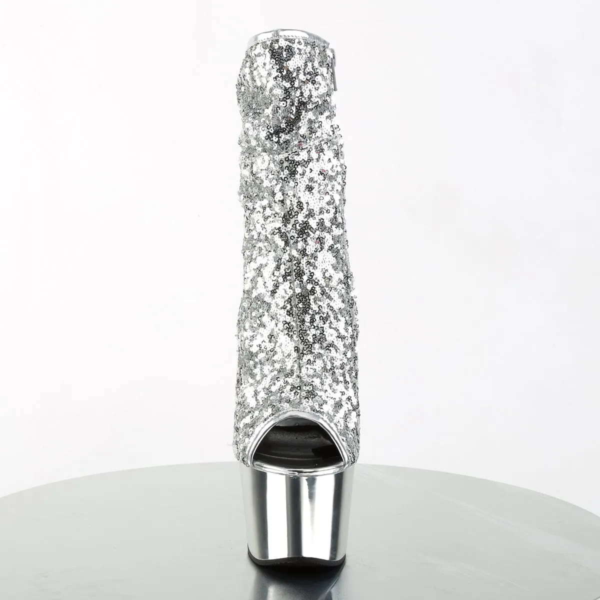 ADORE-1008SQ Silver Sequins/Silver Chrome