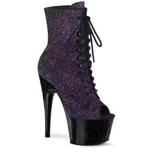 Adore-1021OMBG Purple Glitter/Black, 7" Heels