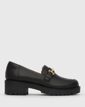 AGATHA Leather Heeled Loafers