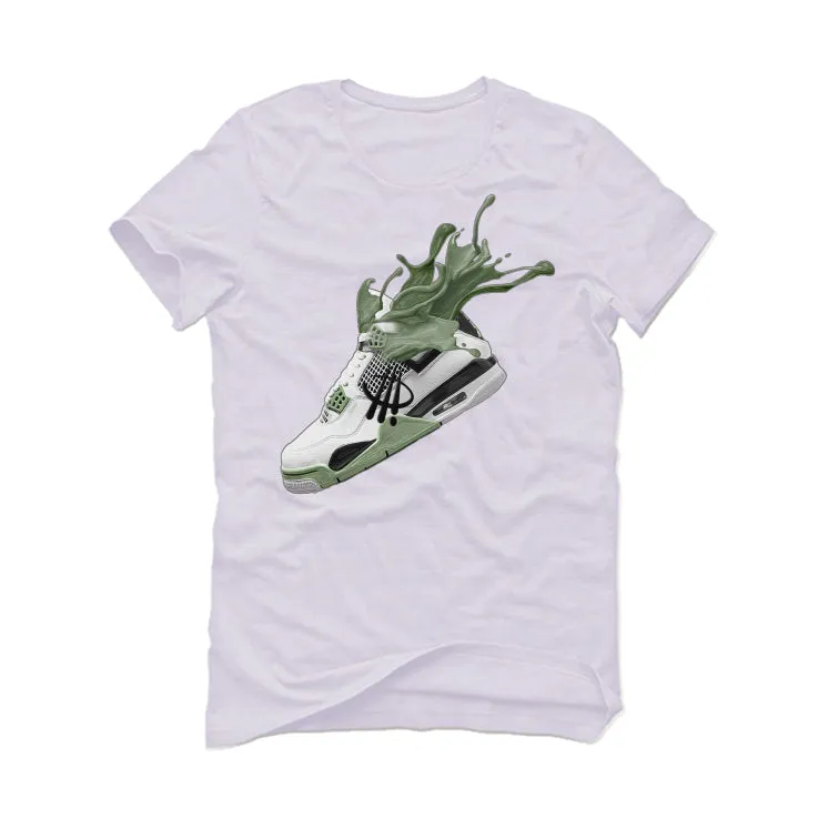 Air Jordan 4 Seafoam aka “Oil Green” - White T-Shirt (SPLASH 4)