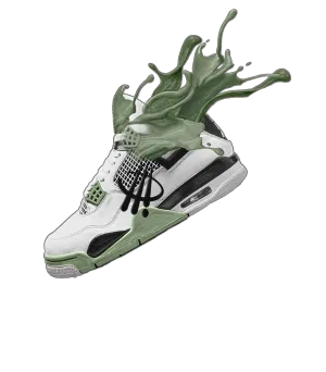 Air Jordan 4 Seafoam aka “Oil Green” - White T-Shirt (SPLASH 4)