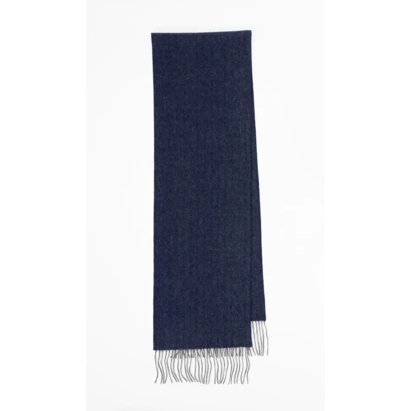 Alan Paine Cuckney Lambswool Scarf (30 x 200cm) - Indigo