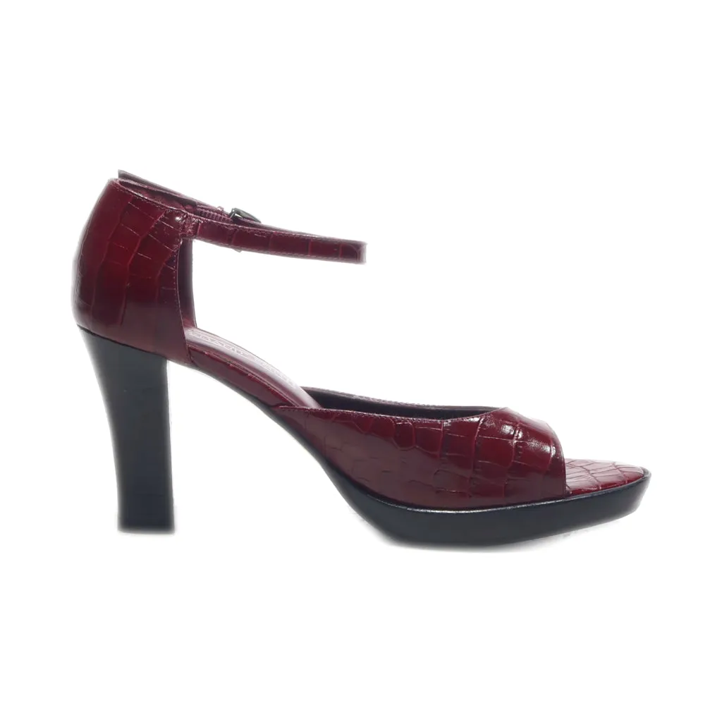 Amanda Smith Peep Toe Leather Red Colour For Women