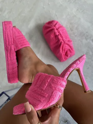 Amozae-Toweling Square Toe Heels