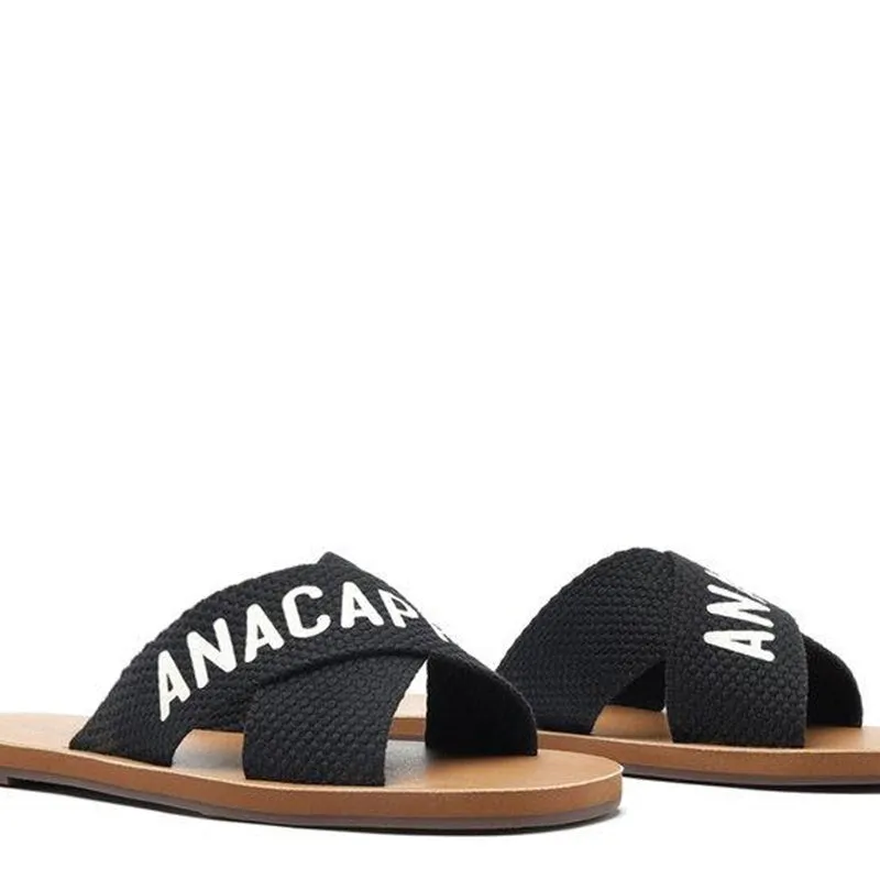 Anacapri - Canvas Cross Slides - Black Logo