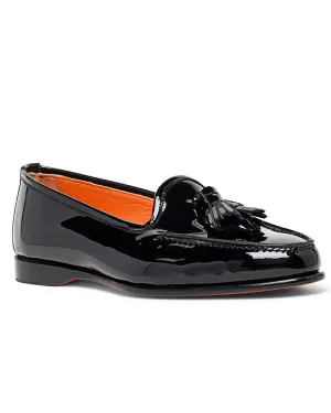 Andrea Patent Tassel Loafer in Black