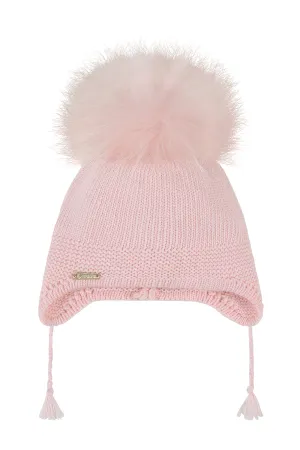 Angora Single pompom tassel hat / Pink