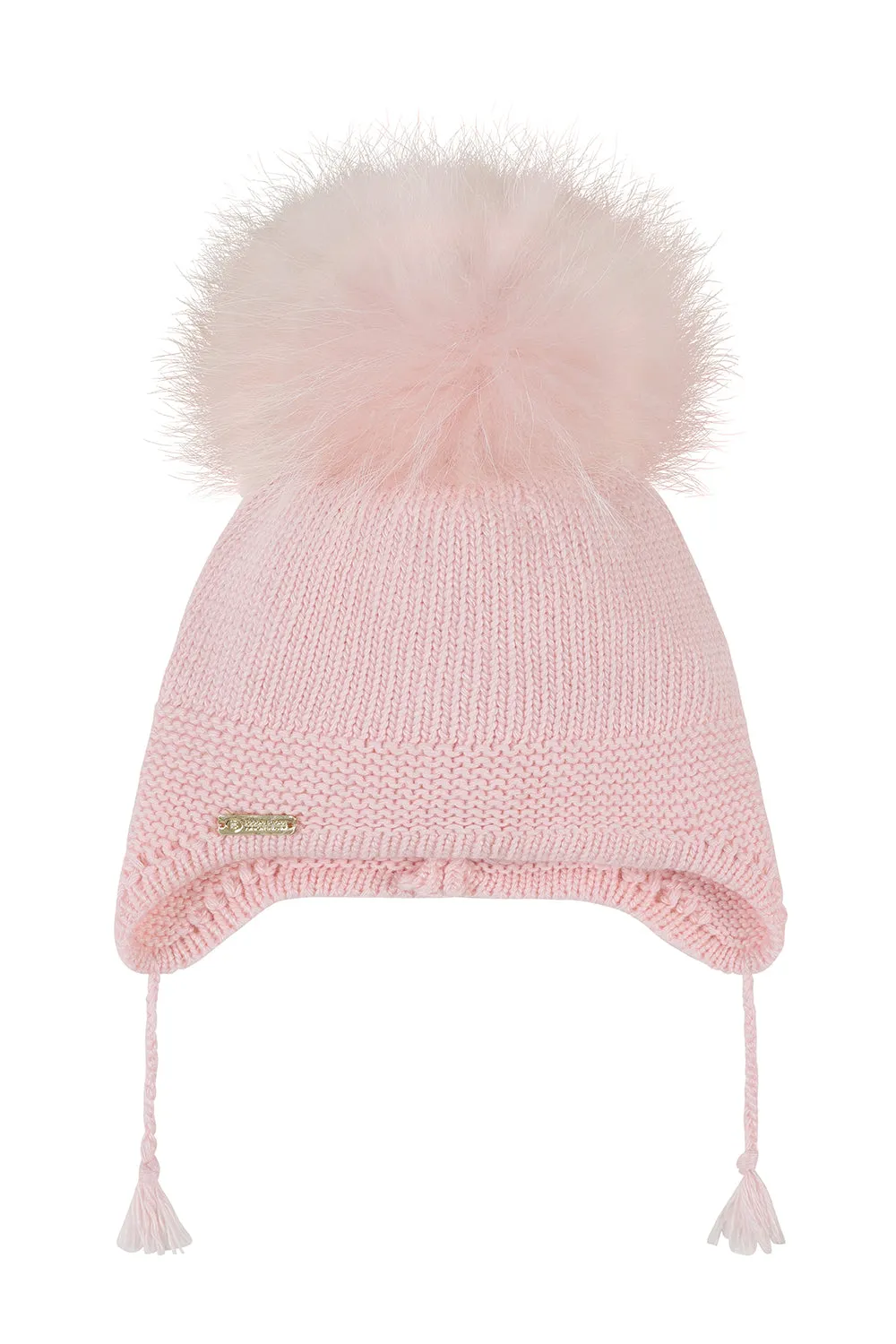 Angora Single pompom tassel hat / Pink