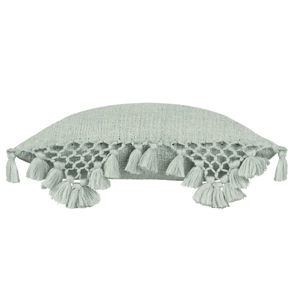 Anko Macrame Tassel Trim Cushion Eucalyptus