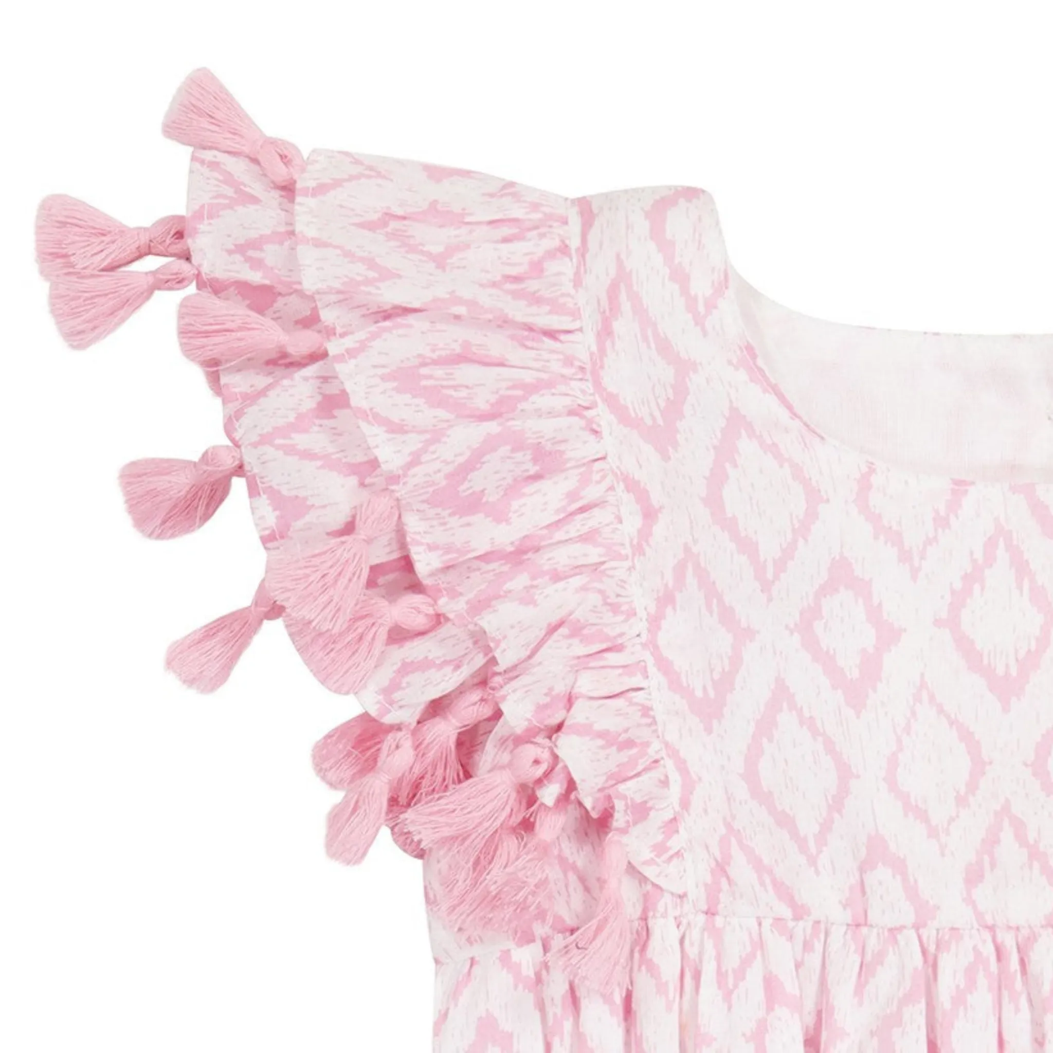 Anna Baby Romper in Soft Pink Ikat