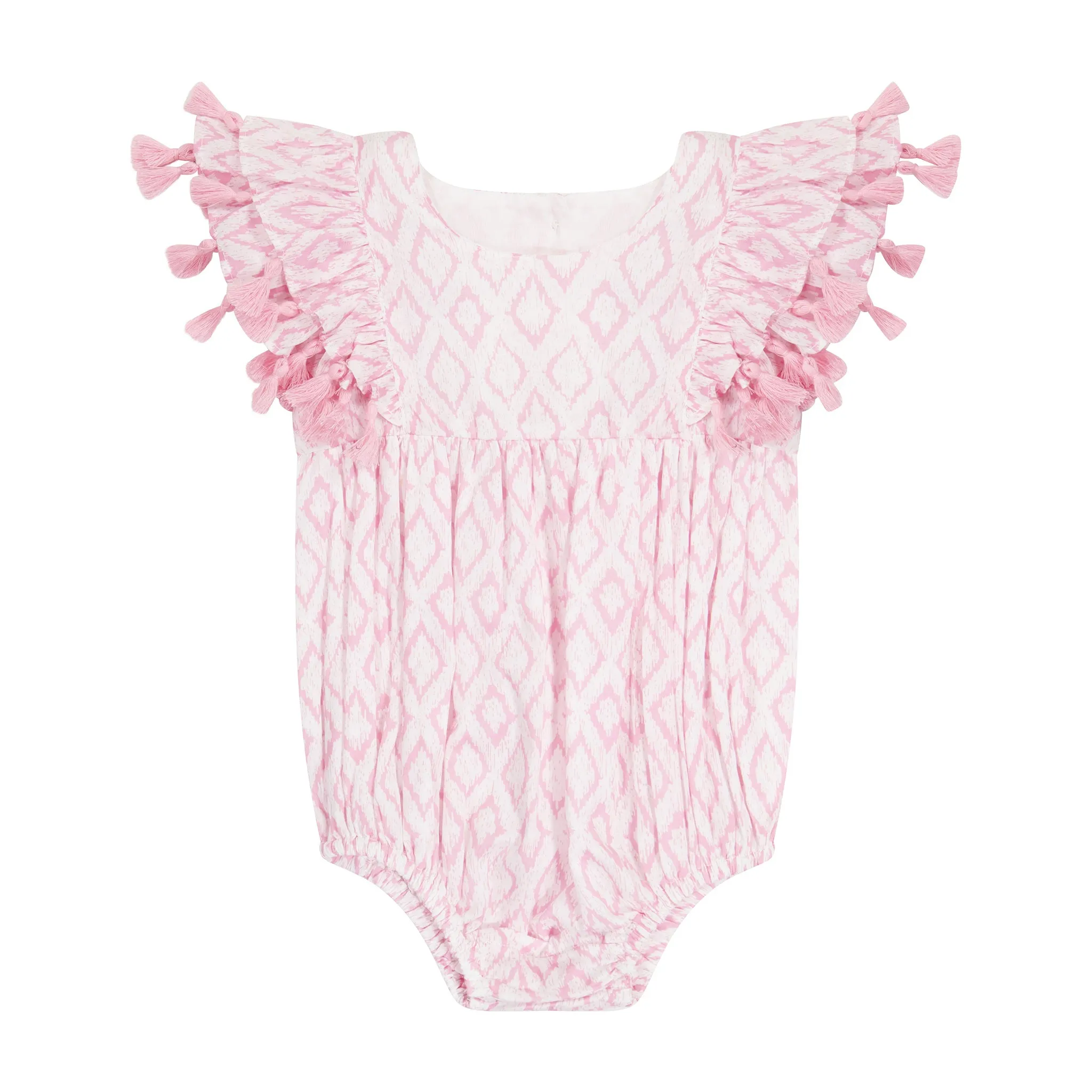 Anna Baby Romper in Soft Pink Ikat