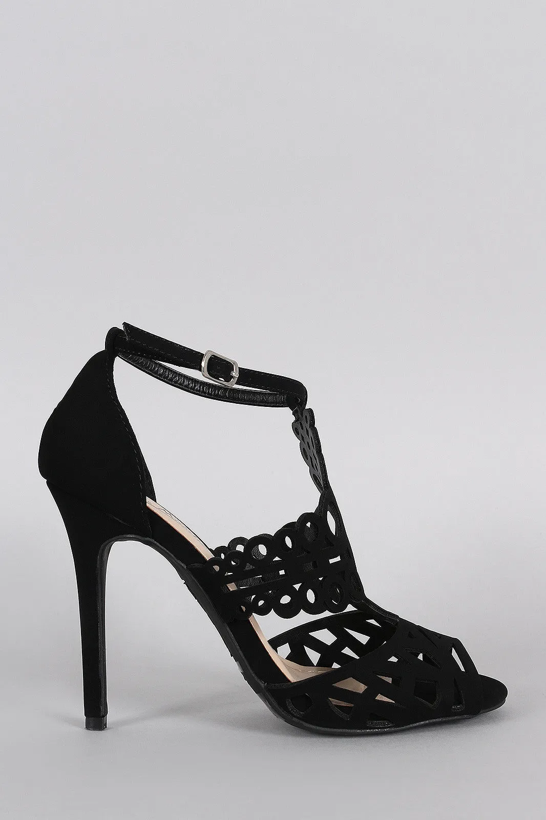 Anne Michelle Intricate Cutouts Peep Toe Heel