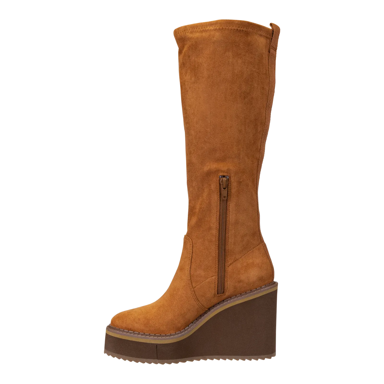 APEX in CAMEL Wedge Knee High Boots