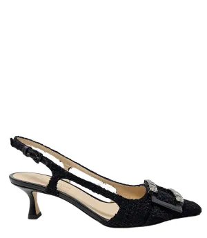 Atena Black Heel Slingback