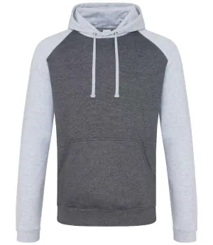 AWDis Baseball Hoodie | Charcoal/Heather Grey