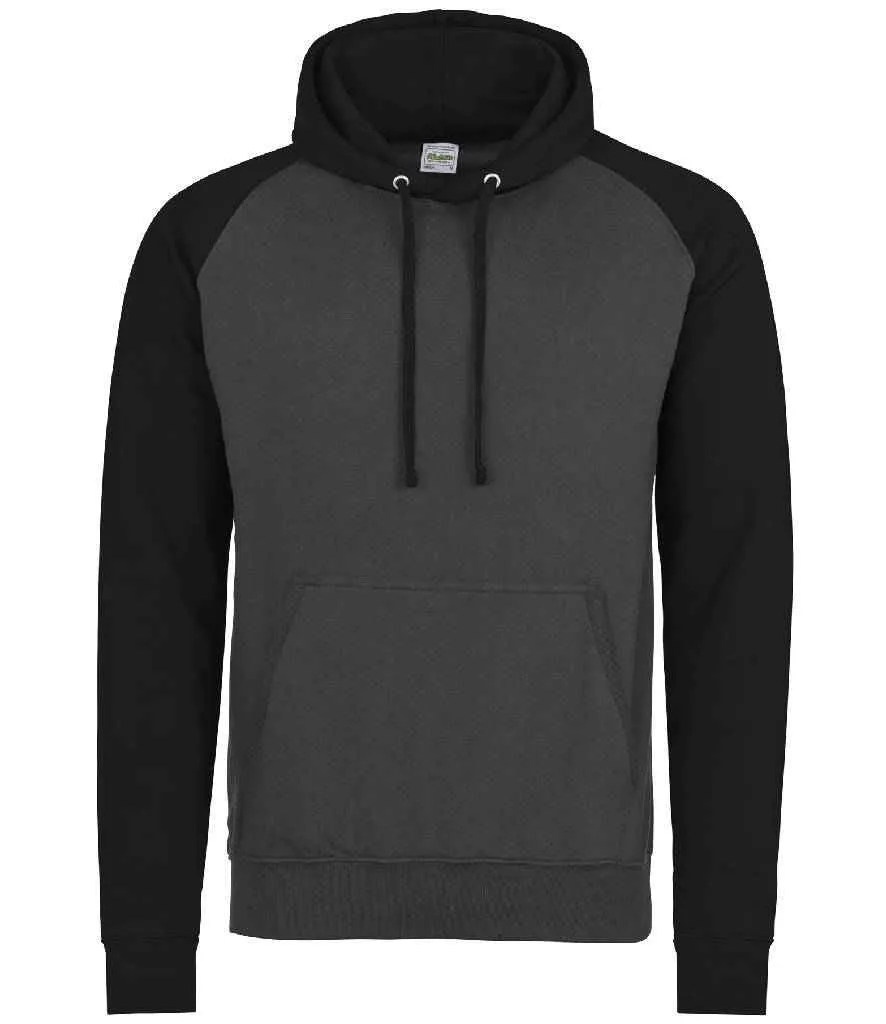 AWDis Baseball Hoodie | Charcoal/Jet Black