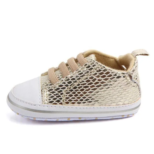 Baby Soft Bottom Sole Bling Mesh Shoes