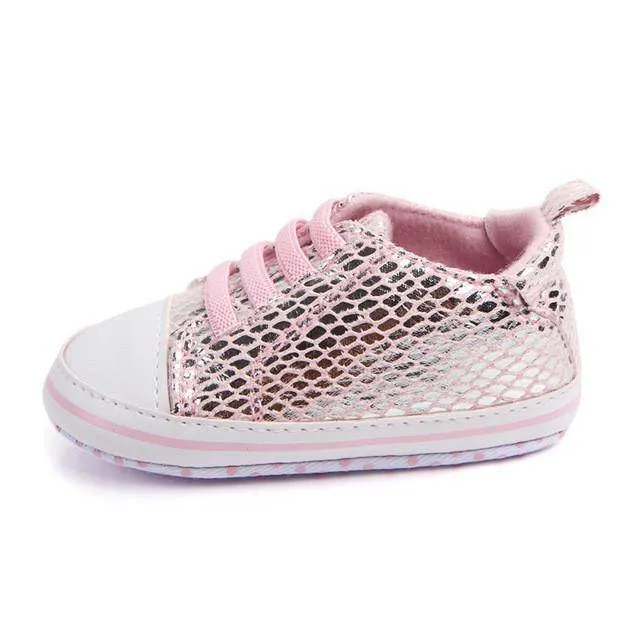 Baby Soft Bottom Sole Bling Mesh Shoes