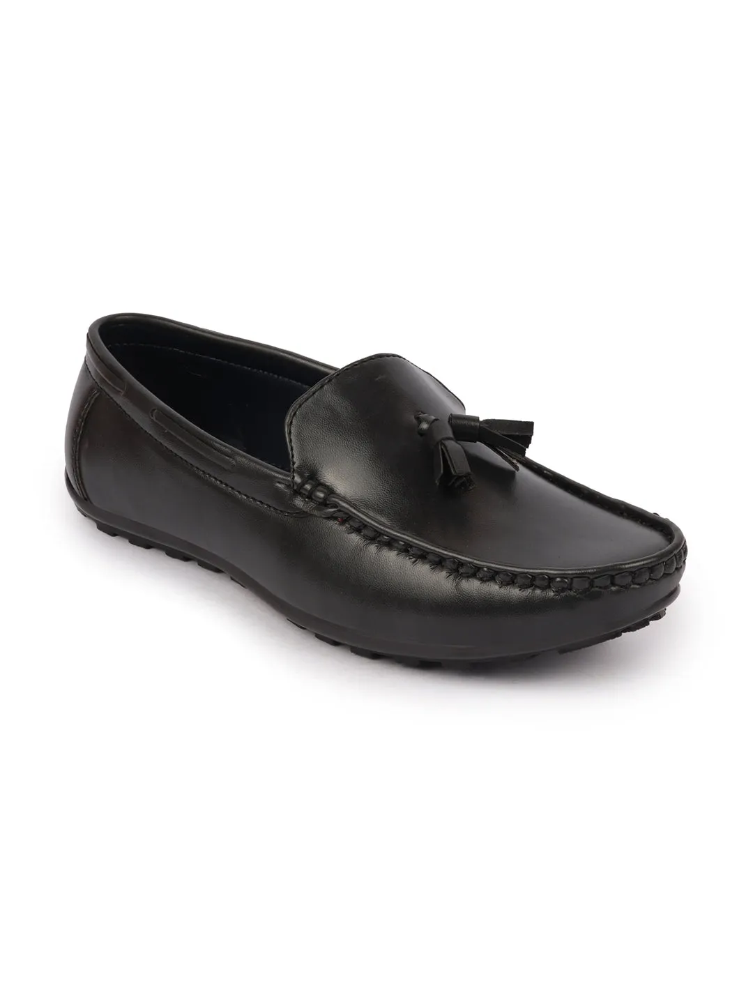 Basics Men Grey Side Stitched Casual Slip On Tassel Loafers and Moccasin Shoes