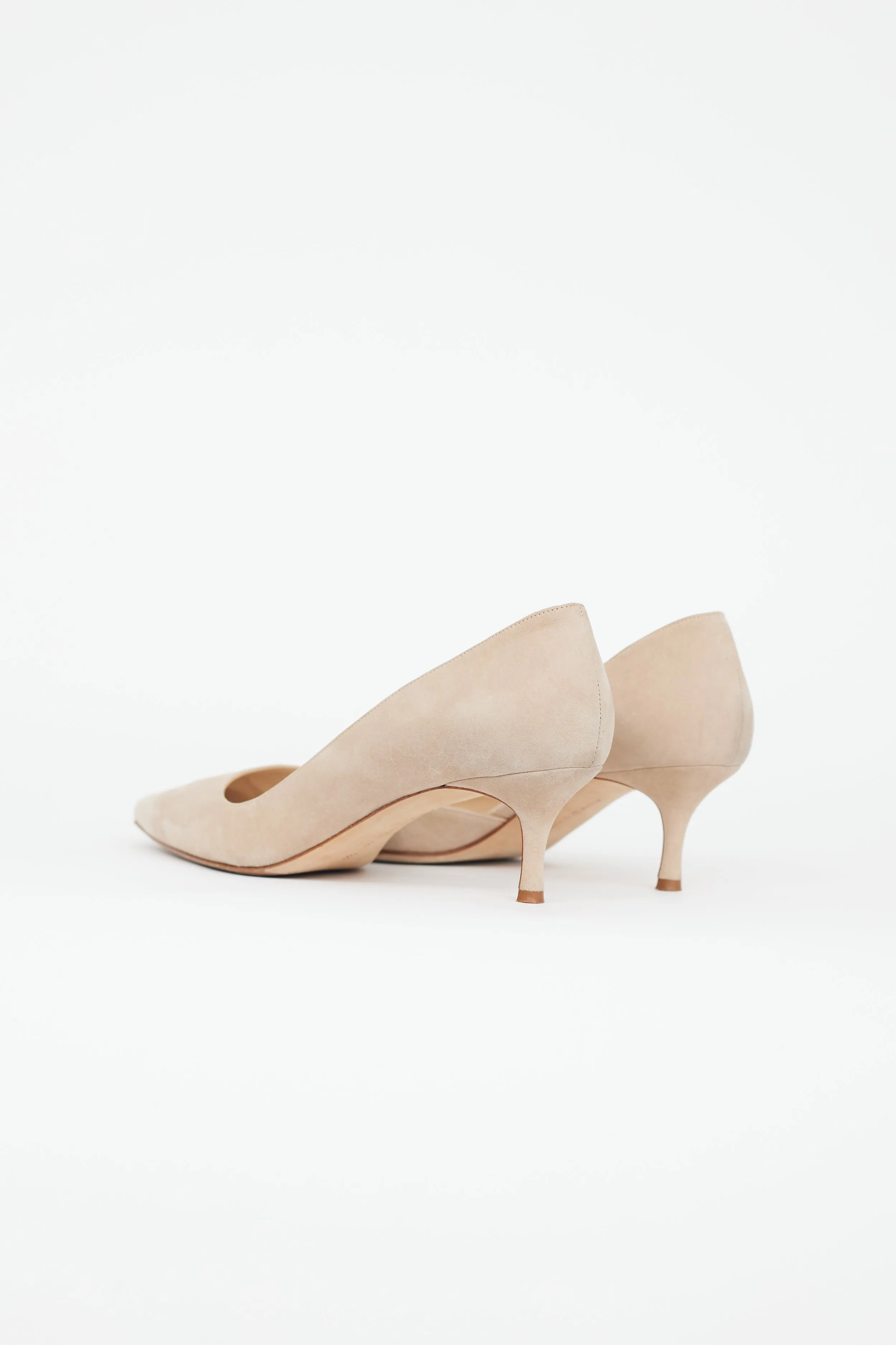 Beige Suede D'orsay Heel