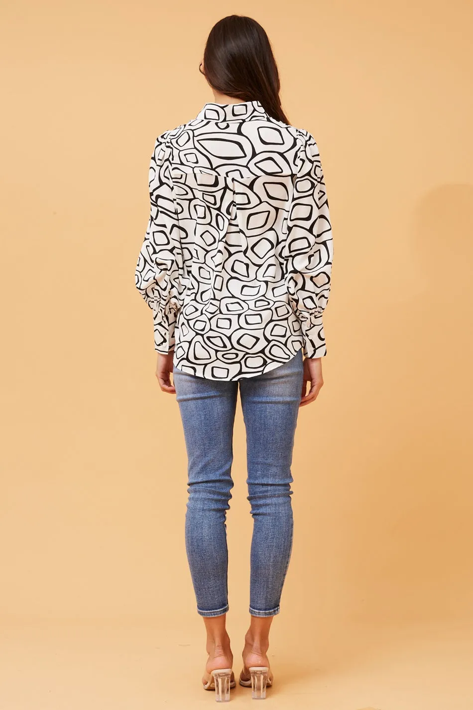 BELLE ABSTRACT PRINT SHIRT