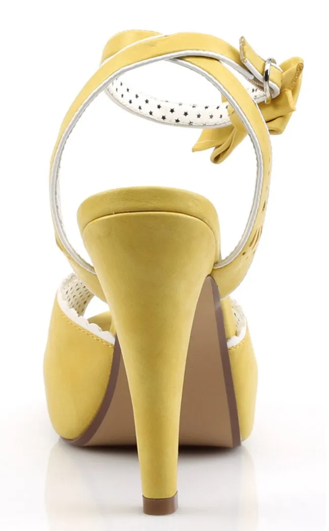 BETTIE-01 Yellow Faux Leather Heels