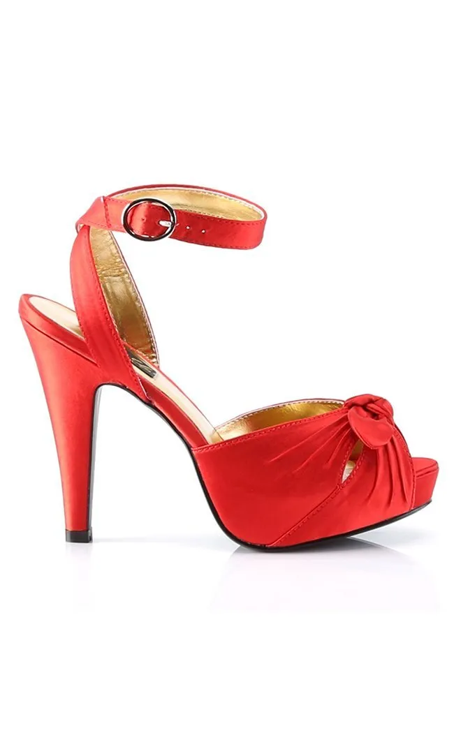 BETTIE-04 Red Satin Heels