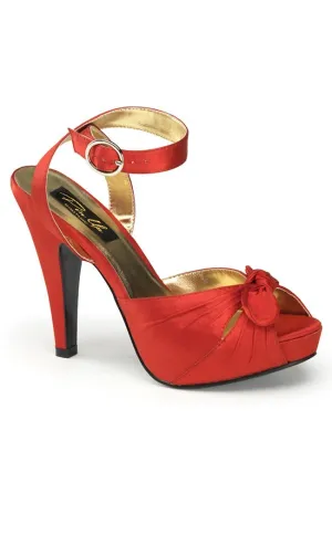 BETTIE-04 Red Satin Heels