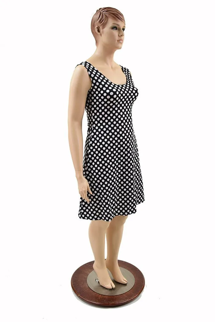 Black & White Polka Dot A Line Tank Dress