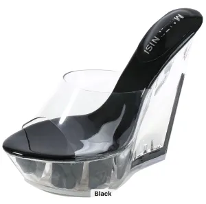 BLACK CRYSTAL PLATFORM HIGH HEELS