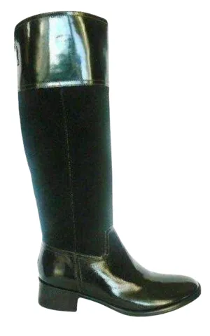 Black Leather Knee High Lorraine Boots