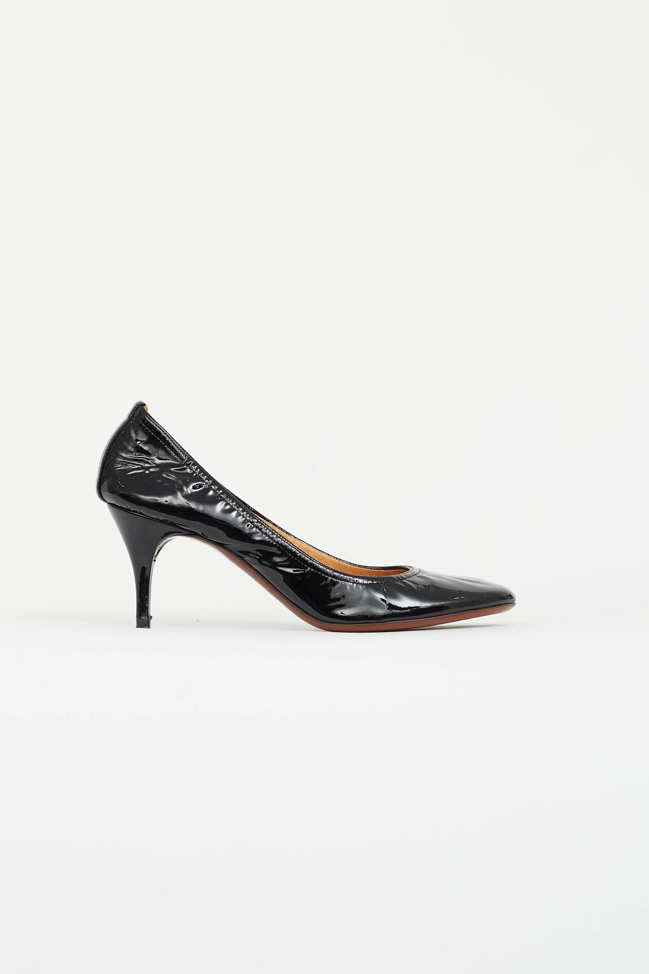 Black Patent Leather Low Heel