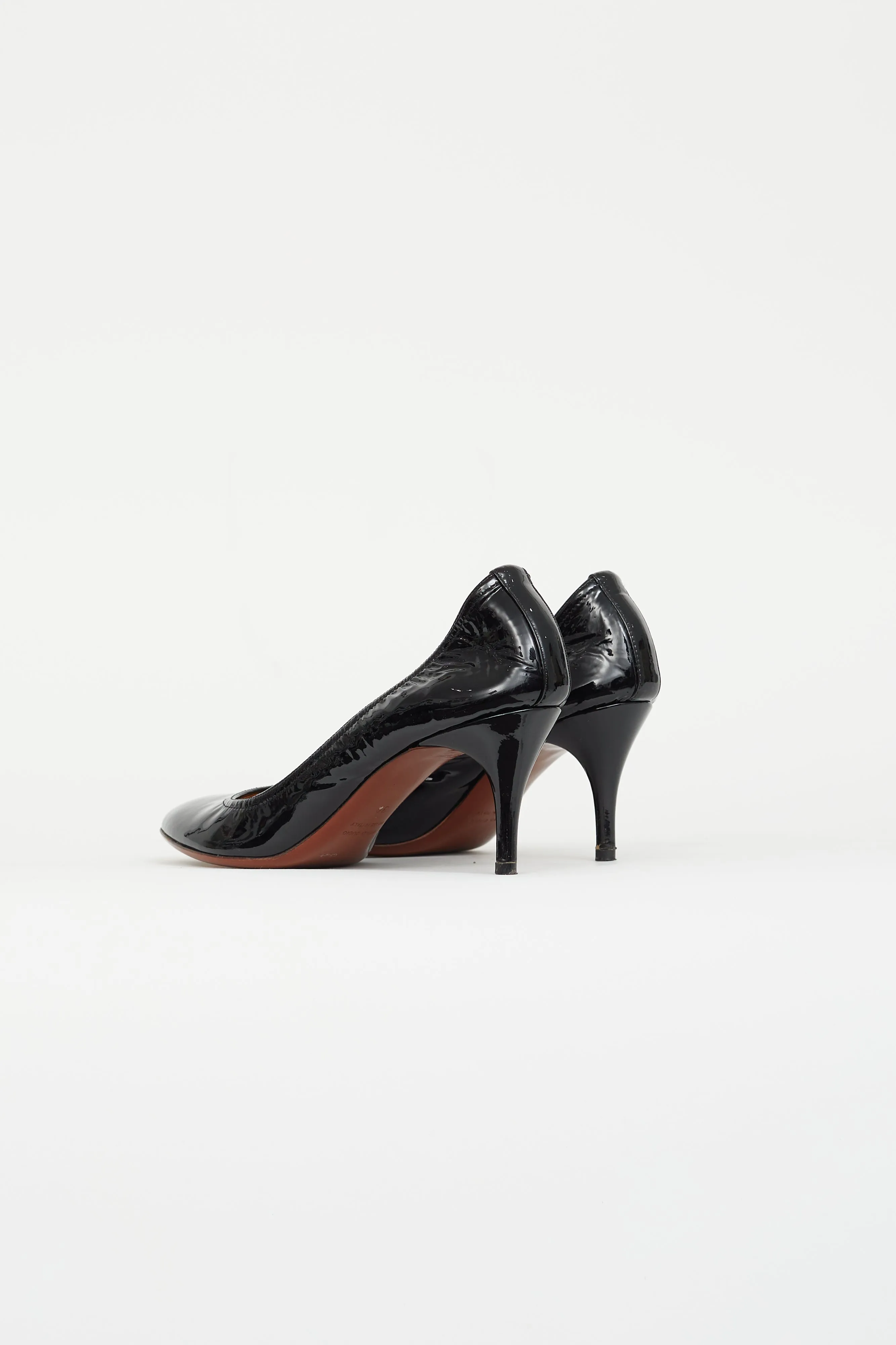 Black Patent Leather Low Heel