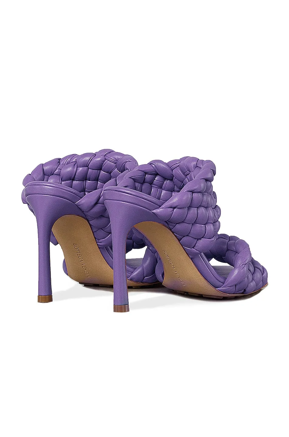 Bottega Veneta Padded Woven Leather Sandals, purple