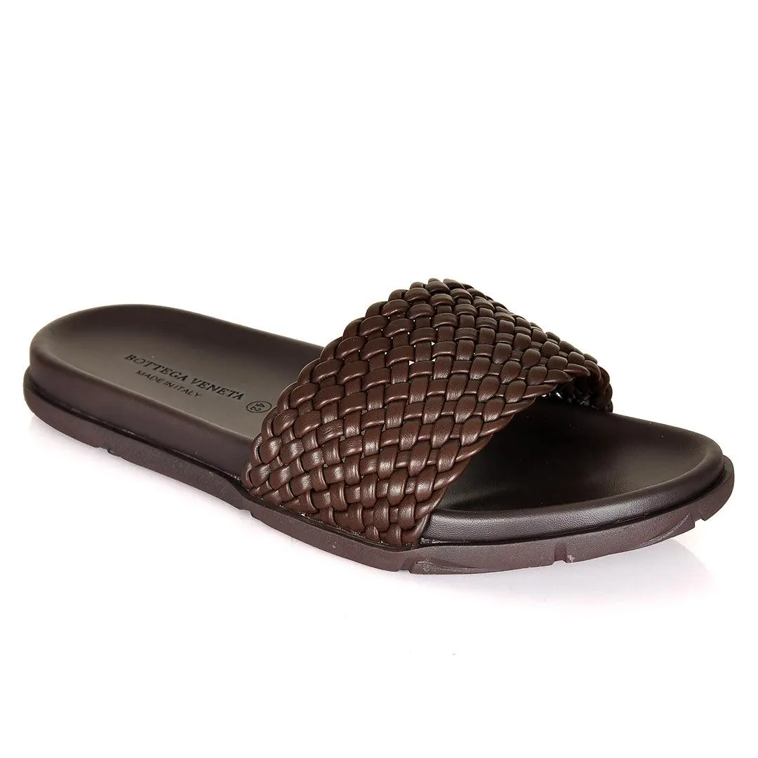 Bottega Veneta Woven Leather Designed Slippers