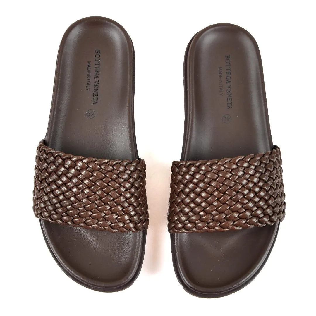 Bottega Veneta Woven Leather Designed Slippers