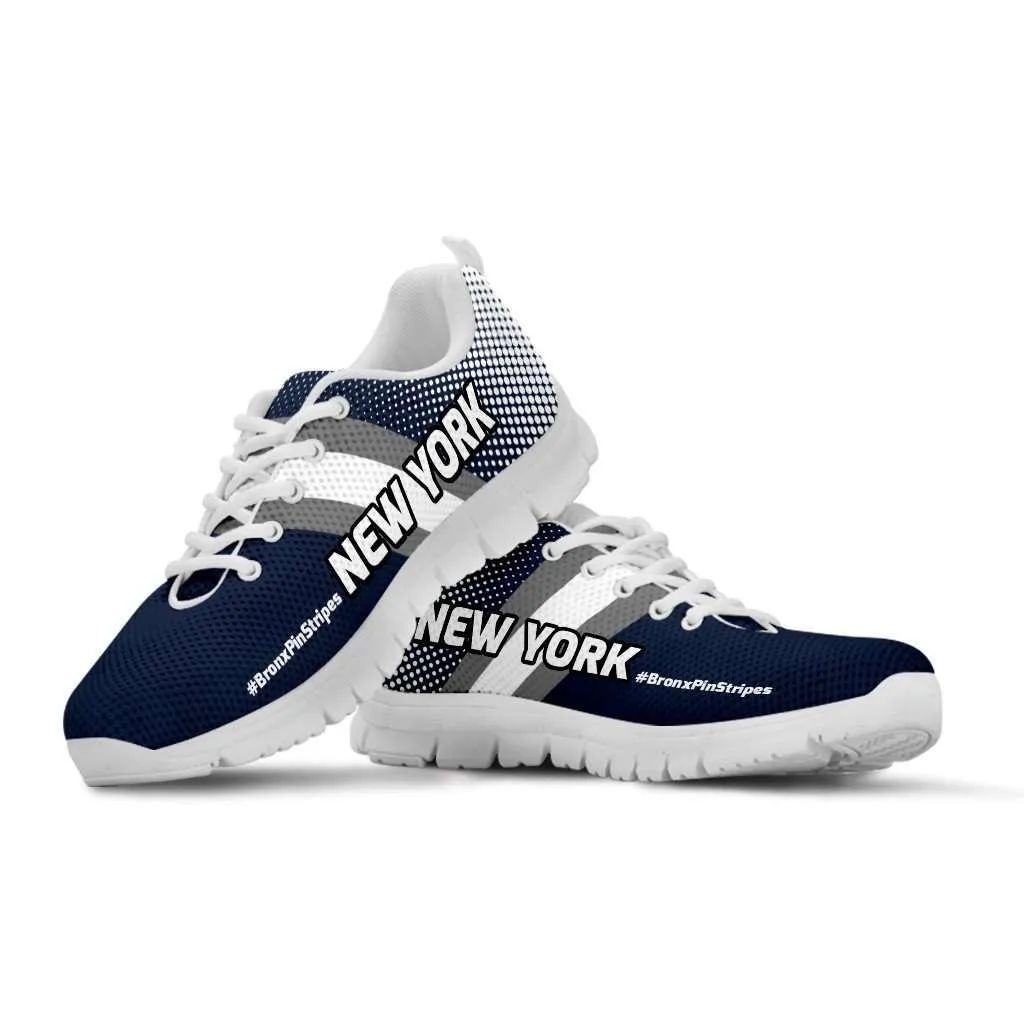 #BronxPinStripe New York Fan Mesh Fabric Running Shoes