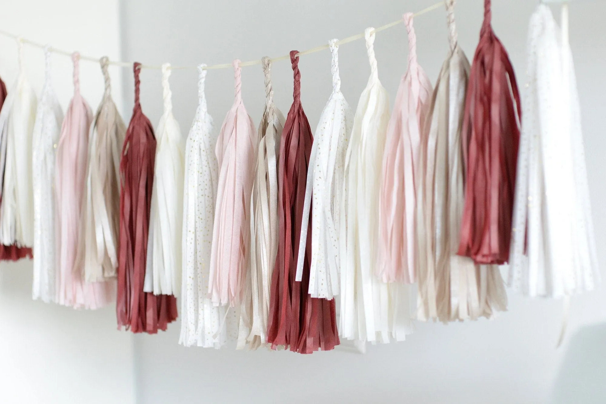 Burgundy blush tassel garland - various lenghts