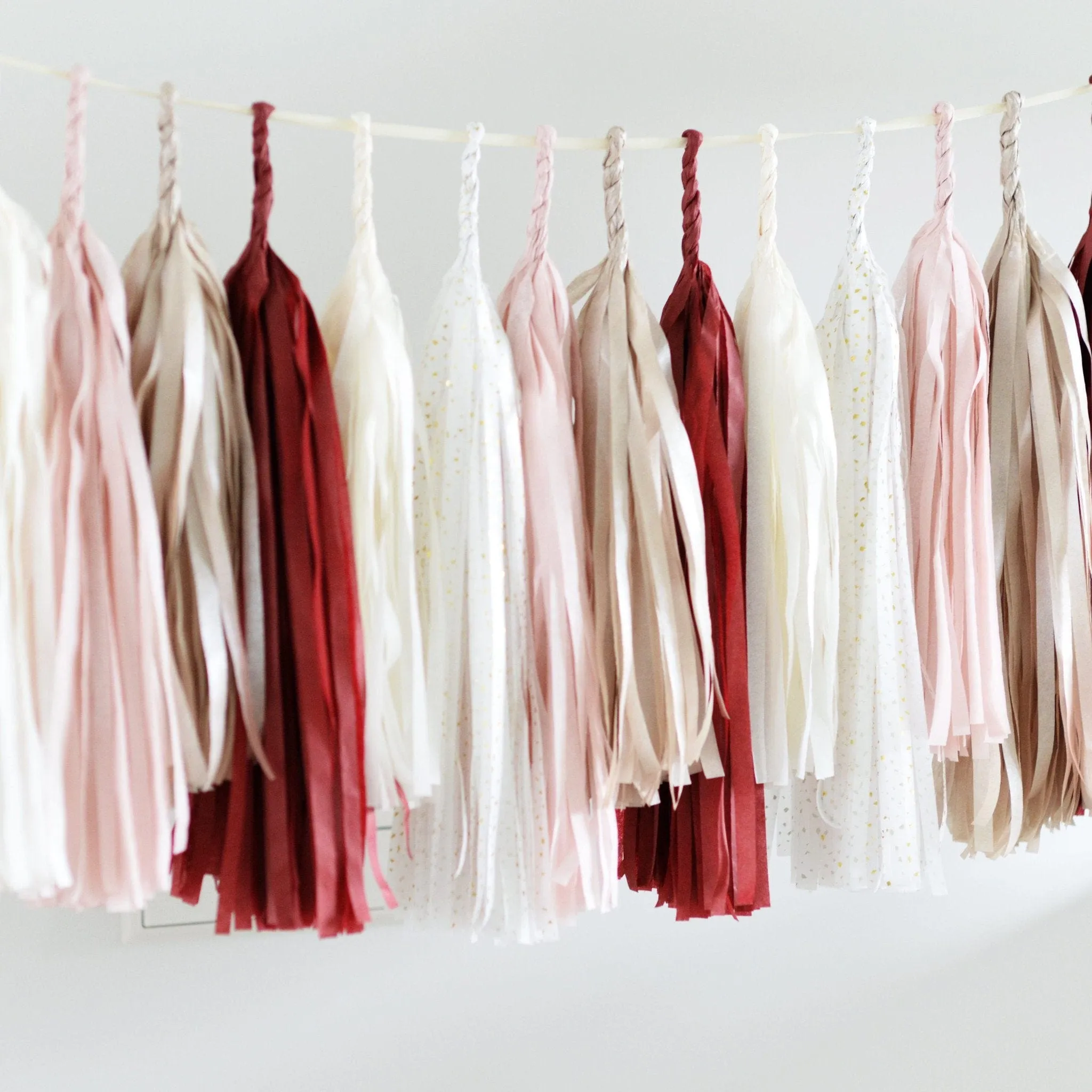 Burgundy blush tassel garland - various lenghts