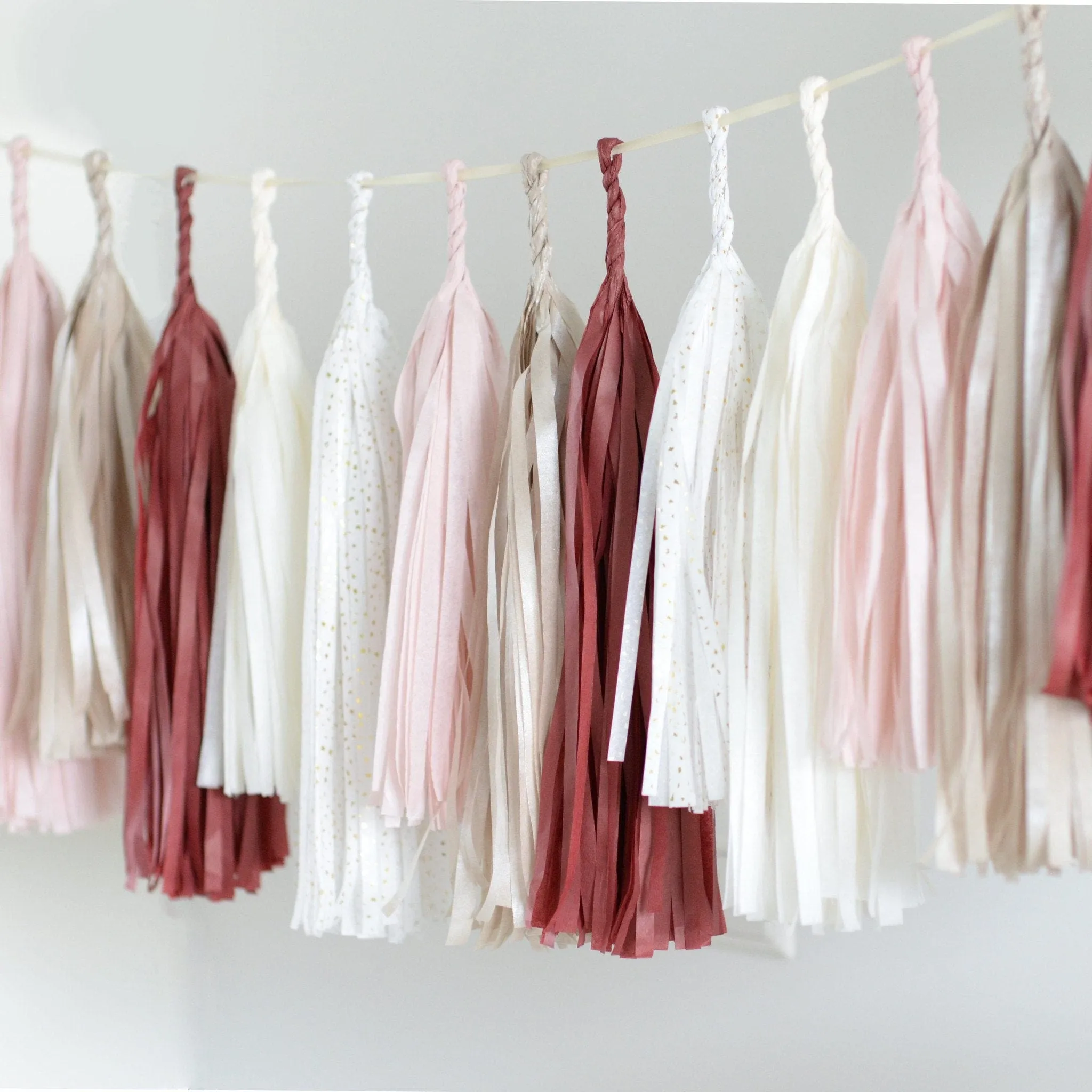 Burgundy blush tassel garland - various lenghts