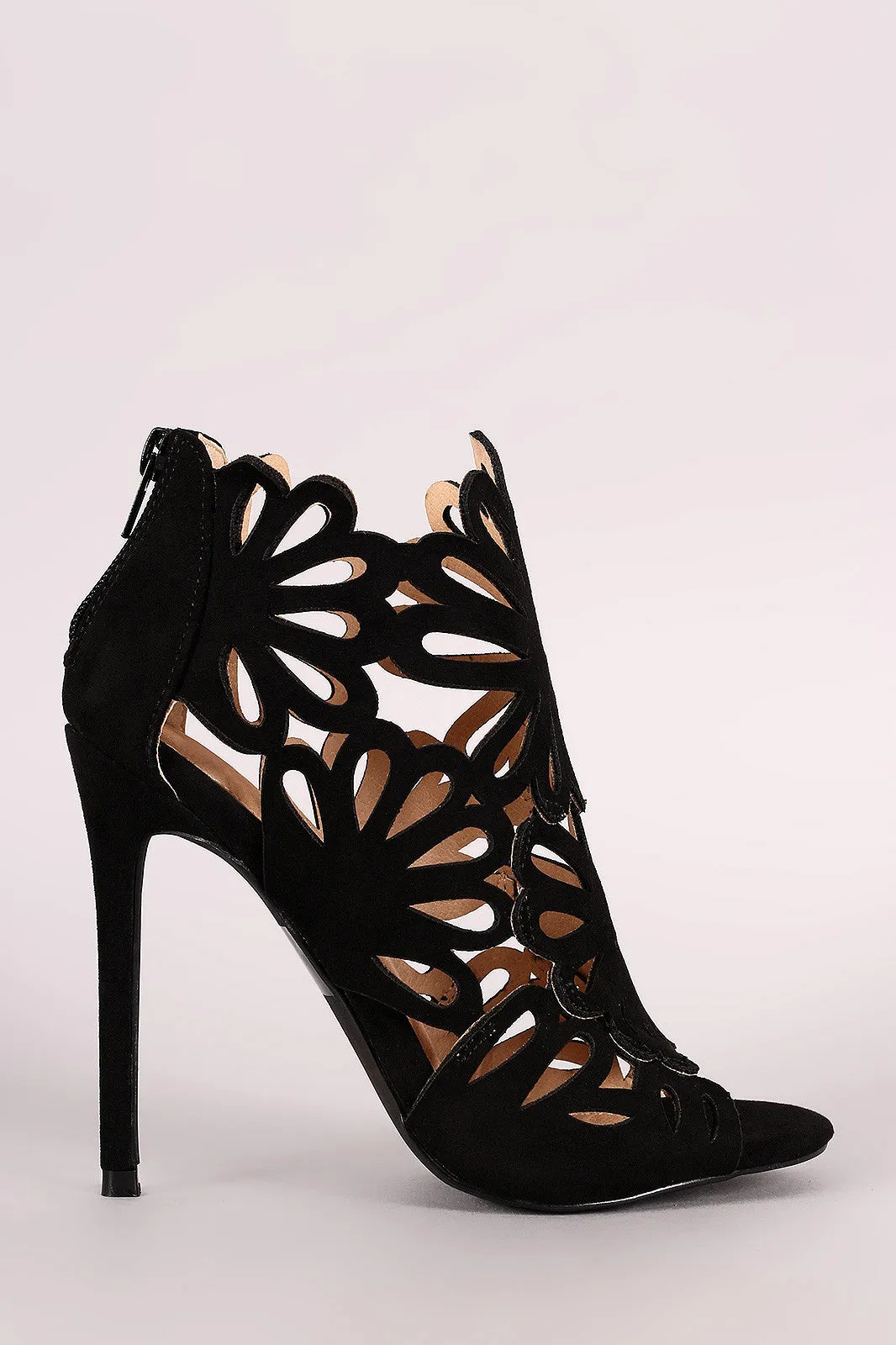 Caged Floral Lasercut Stiletto Heel