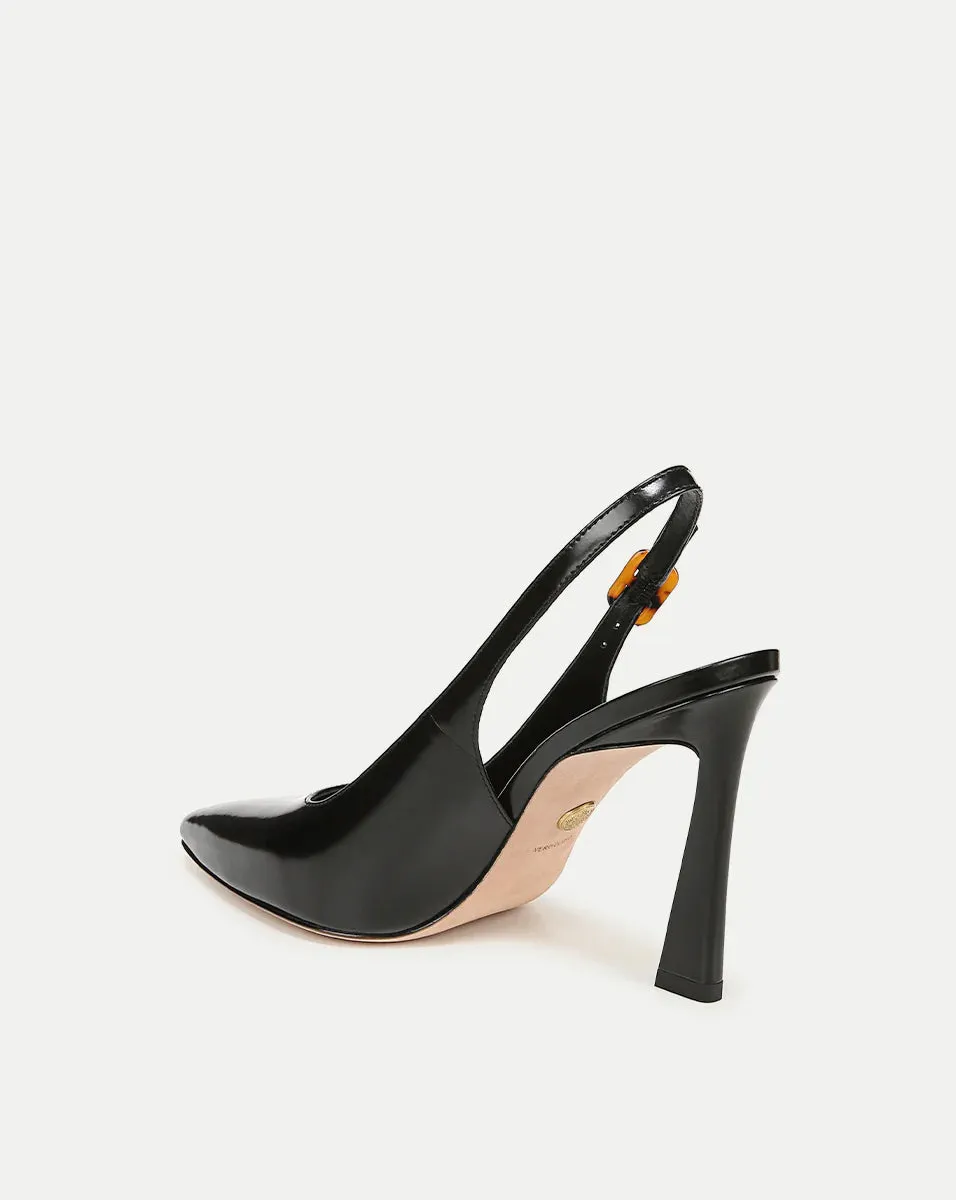 Callie Leather Slingback Pump - Black