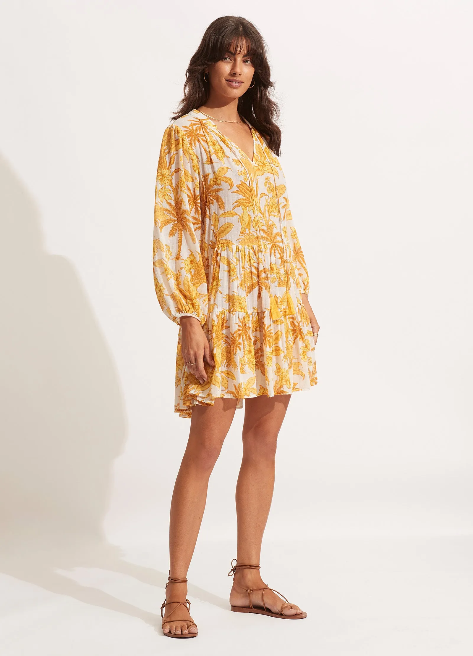 Castaway Tier Dress - Tuscan Sun