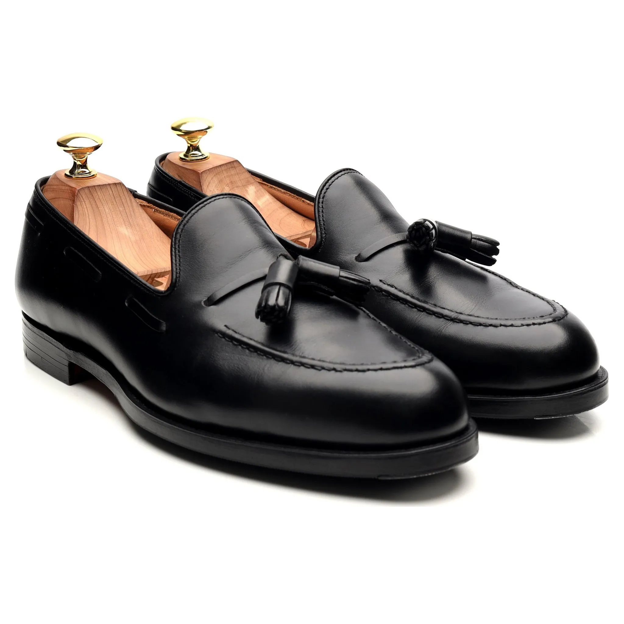 'Cavendish 2' Black Leather Tassel Loafers UK 8 E